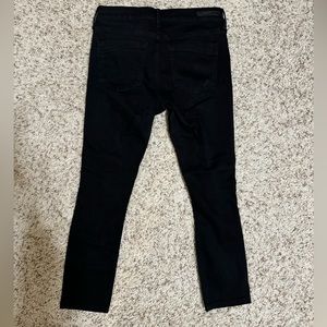 Black distressed Express jeggings